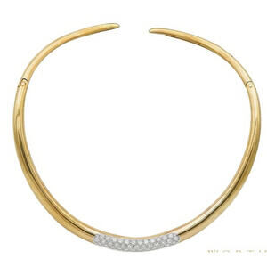 Vintage 18k Solid Gold Diamond Necklace Tapered Collar Chocker 2.80ctw 79.44g